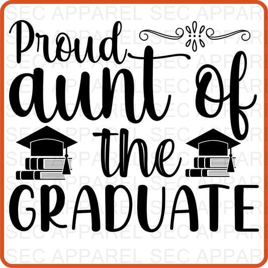 Graduation Iron On Transfers Decals Patches Vinyl for T Shirts Fabric Clothing | SEC Apparel| Proud Aunt - secapparelonline