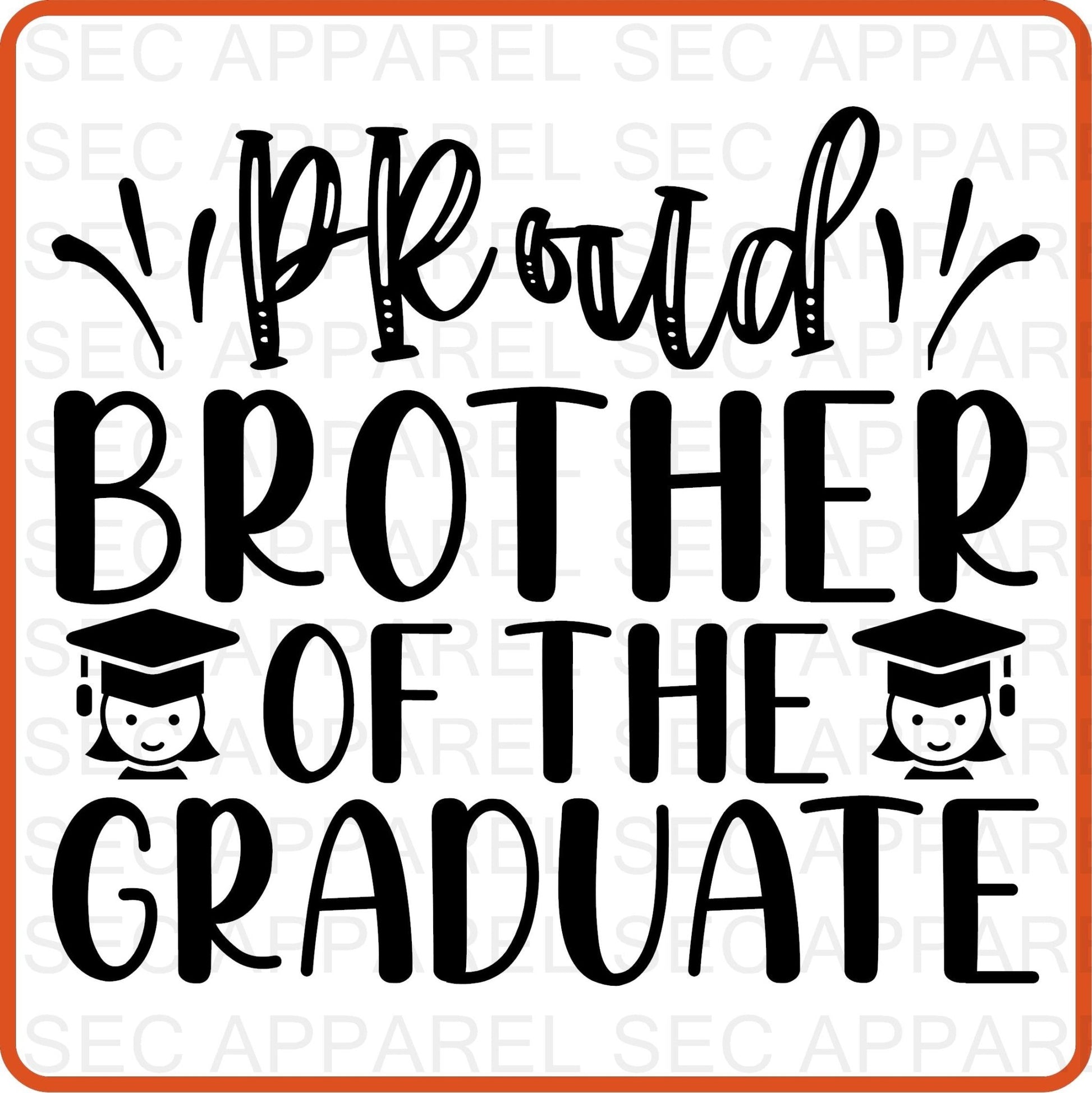 Graduation Iron On Transfers Decals Patches Vinyl for T Shirts Fabric Clothing | SEC Apparel| Proud Brother - secapparelonline