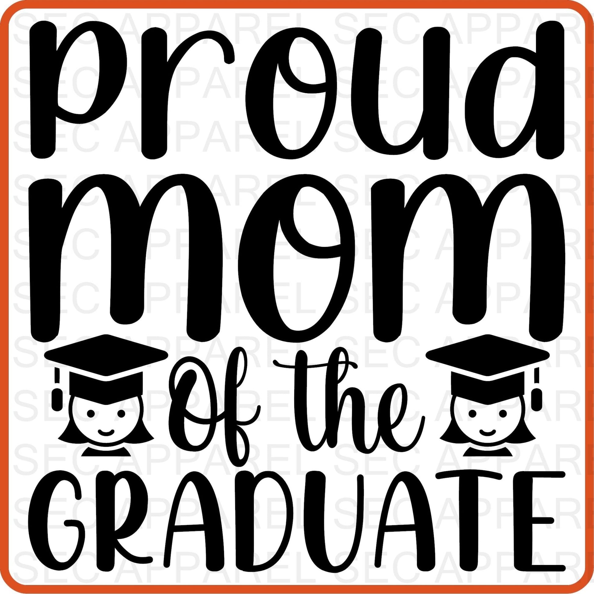 Graduation Iron On Transfers Decals Patches Vinyl for T Shirts Fabric Clothing | SEC Apparel| Proud Mom - secapparelonline