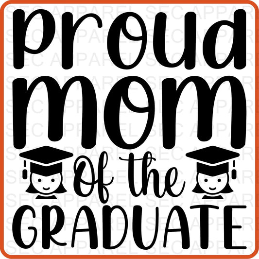 Graduation Iron On Transfers Decals Patches Vinyl for T Shirts Fabric Clothing | SEC Apparel| Proud Mom - secapparelonline