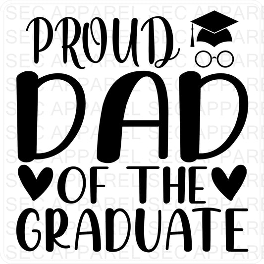 Graduation Iron On Transfers Decals Patches Vinyl for T Shirts Fabric Clothing | SEC Apparel| Dad