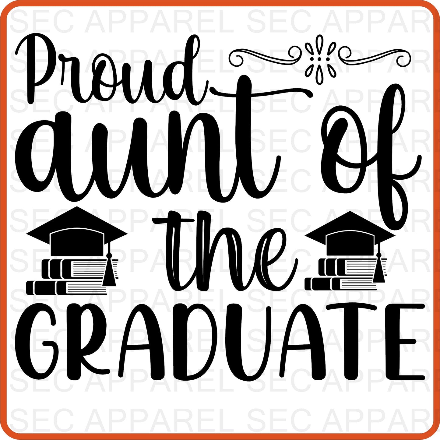 Graduation Iron On Transfers Decals Patches Vinyl for T Shirts Fabric Clothing | SEC Apparel| Proud Aunt