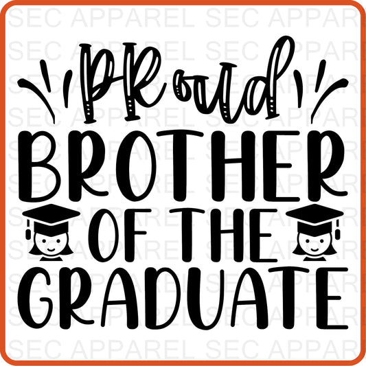 Graduation Iron On Transfers Decals Patches Vinyl for T Shirts Fabric Clothing | SEC Apparel| Proud Brother