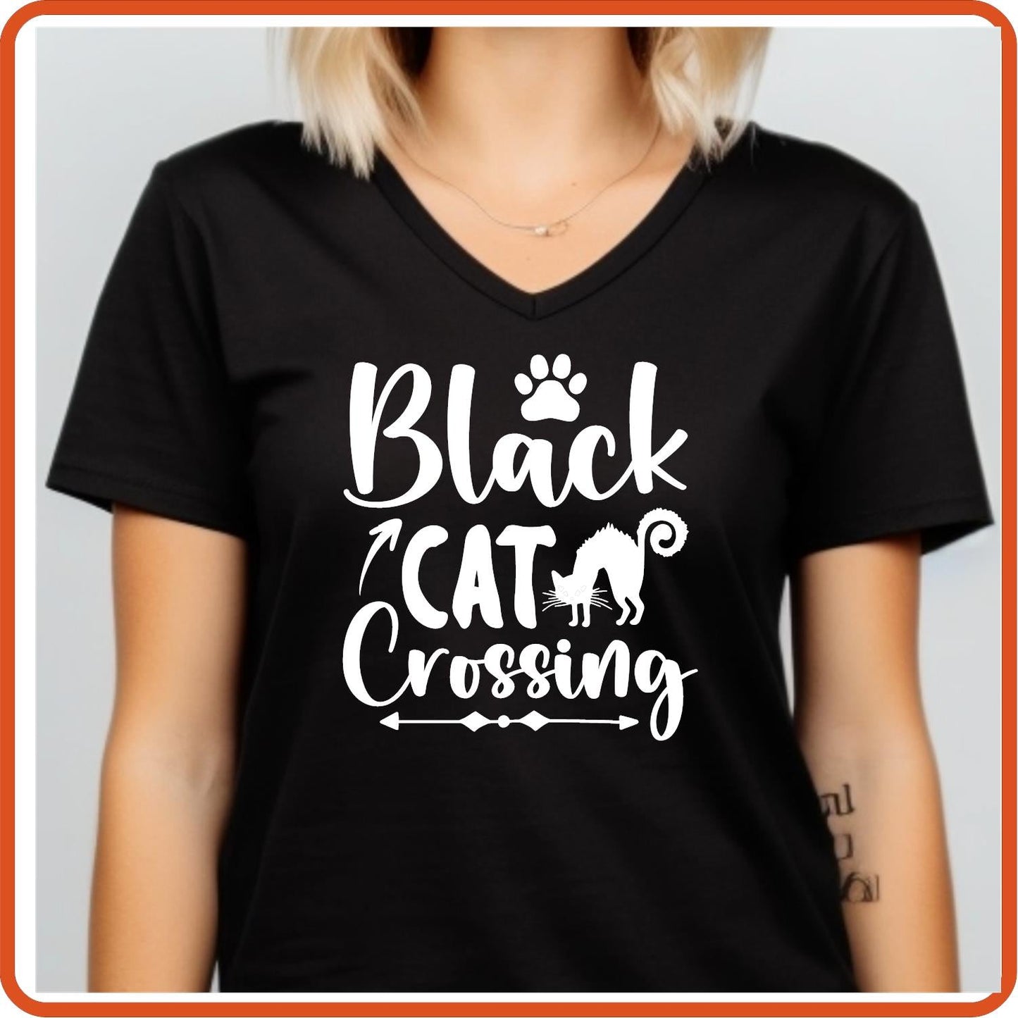 Halloween Graphic T-shirts | Halloween Shirt | SEC Apparel | Black Cat Crossing - secapparelonline