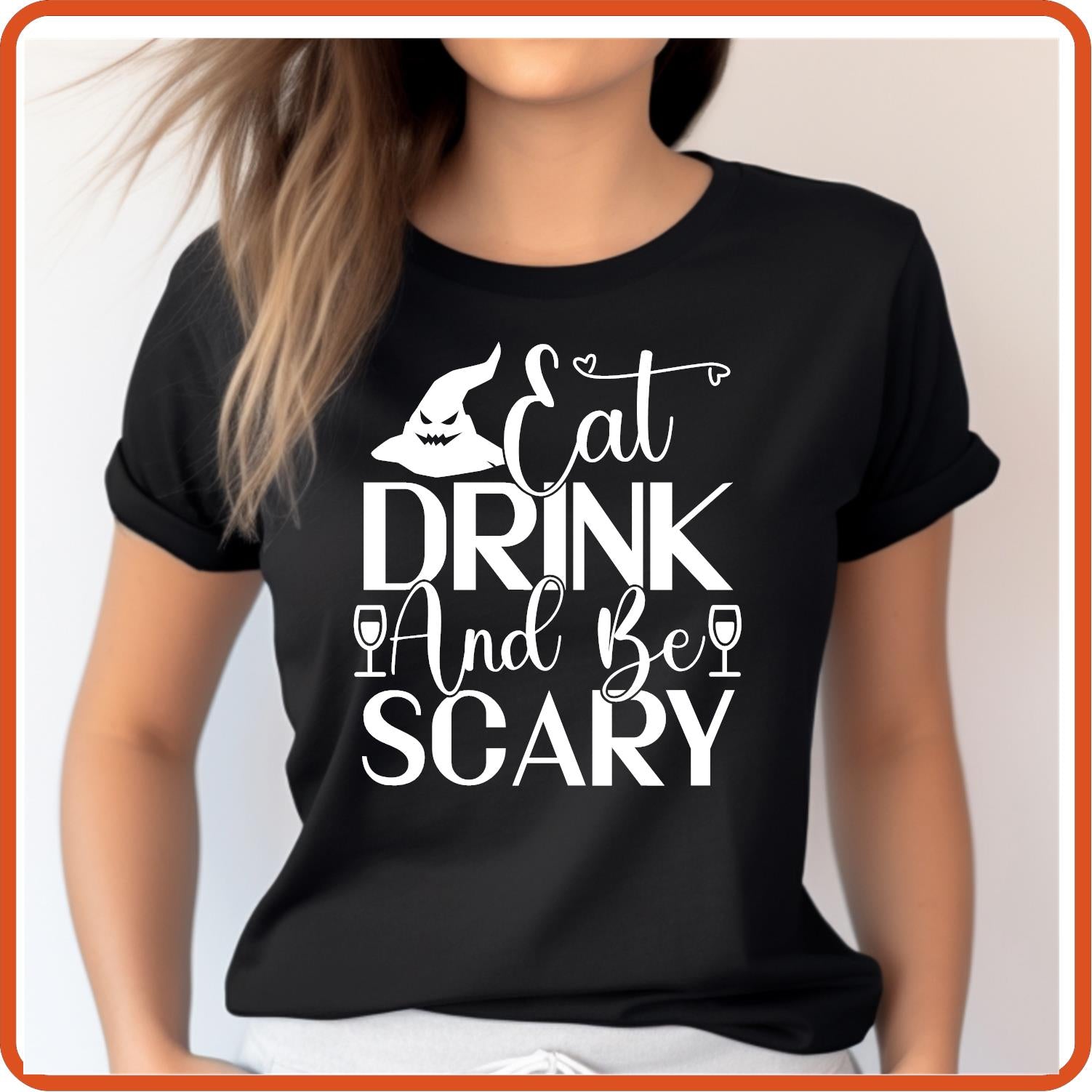 Halloween Graphic T-shirts | Halloween Shirt | SEC Apparel | Eat Drink and Be Scary - secapparelonline