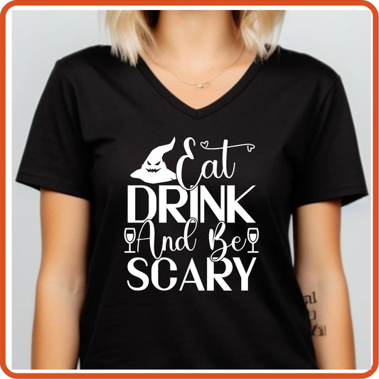 Halloween Graphic T-shirts | Halloween Shirt | SEC Apparel | Eat Drink and Be Scary - secapparelonline