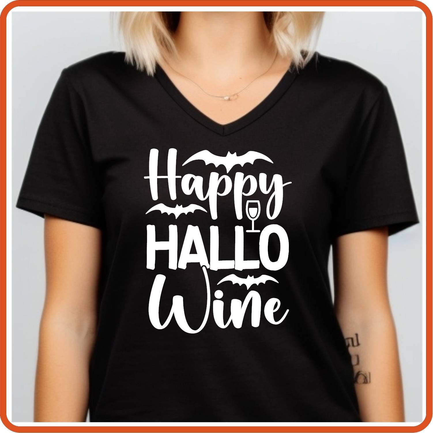 Halloween Graphic T-shirts | Halloween Shirt | SEC Apparel | Happy Hallo Wine - secapparelonline