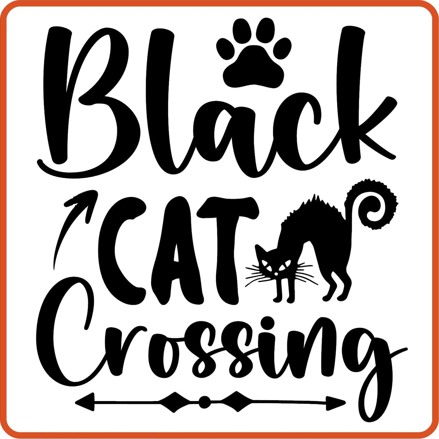 Halloween Iron On Decals Patches by SEC Apparel | Black Cat Crossing - secapparelonline