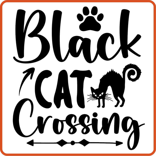 Halloween Iron On Decals Patches by SEC Apparel | Black Cat Crossing - secapparelonline