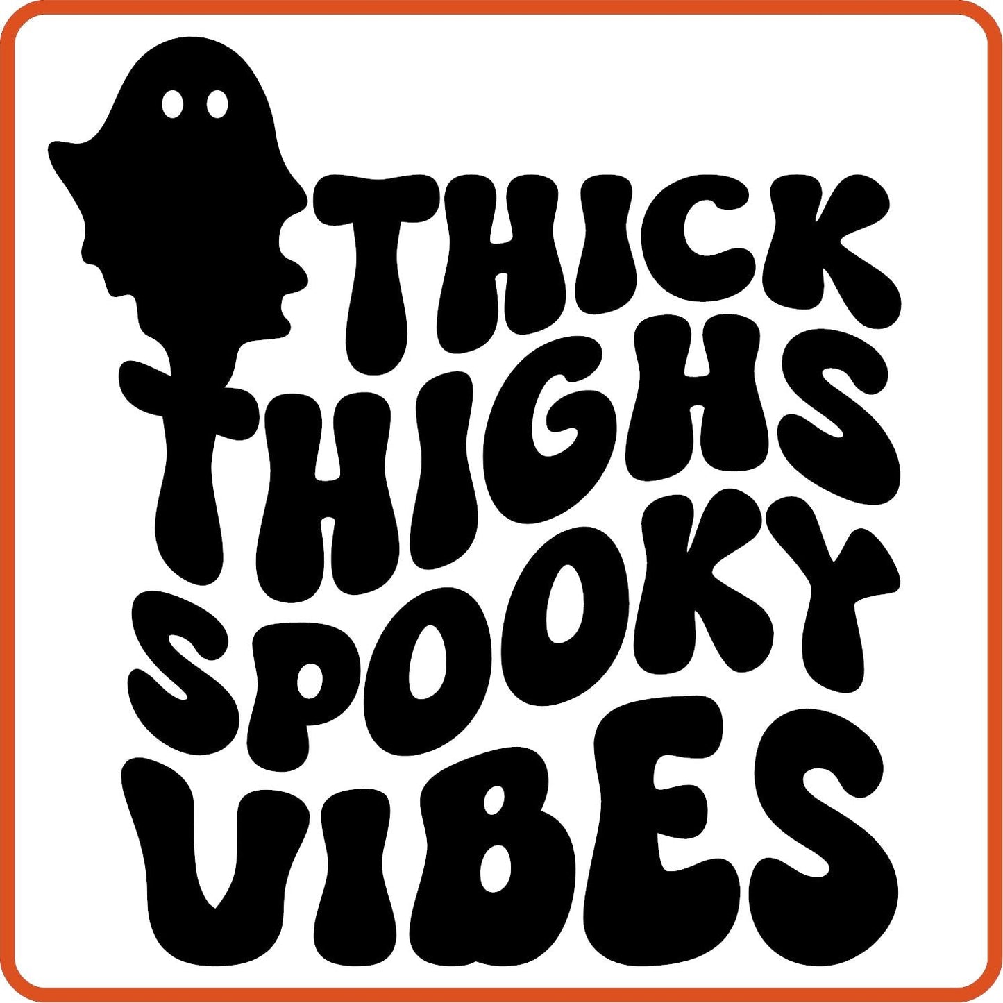 Halloween Iron On Decals Patches by SEC Apparel | Thick Thighs Spooky Vibes - secapparelonline