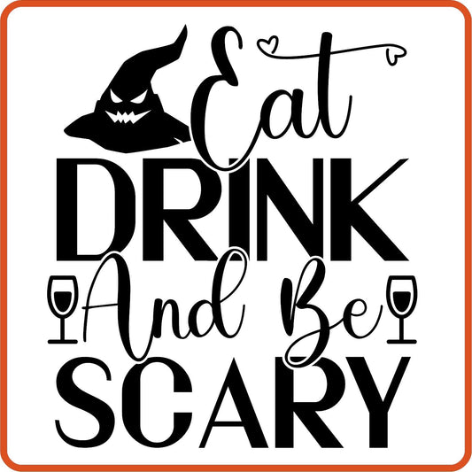Halloween Iron On Decals Patches for shirts, clothing |SEC Apparel | Eat Drink And Be Scary - secapparelonline