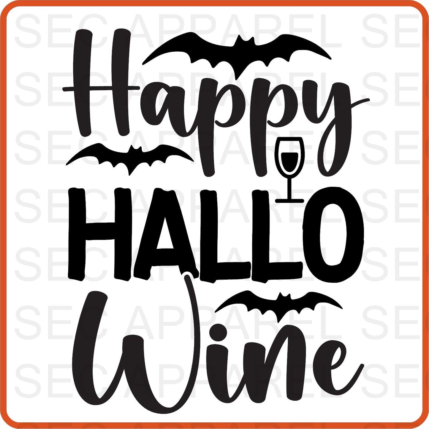 Halloween Iron On Decals Patches for shirts, clothing |SEC Apparel | Happy Hallo Wine - secapparelonline