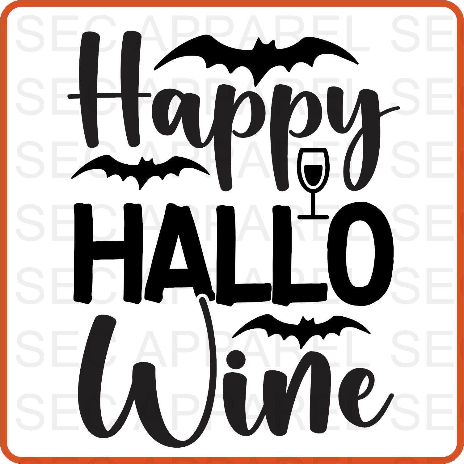 Halloween Iron On Decals Patches for shirts, clothing |SEC Apparel | Happy Hallo Wine - secapparelonline