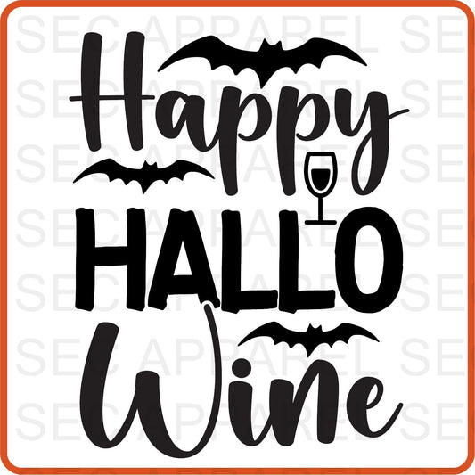 Halloween Iron On Decals Patches for shirts, clothing |SEC Apparel | Happy Hallo Wine - secapparelonline