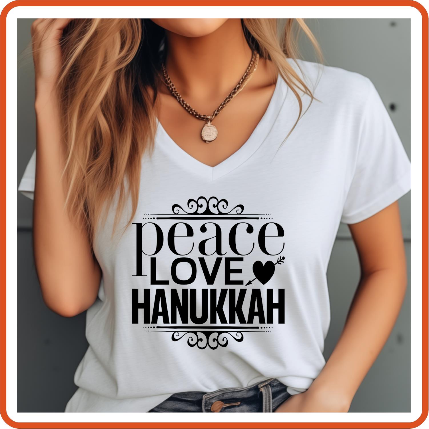 Hanukkah Graphic T-shirts | Hanukkah Shirts | SEC Apparel | Peace Love Hanukkah - secapparelonline
