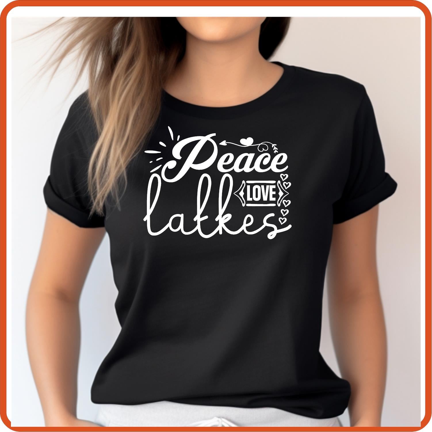 Hanukkah Graphic T-shirts | Hanukkah Shirts | SEC Apparel | Peace Love Lattes - secapparelonline