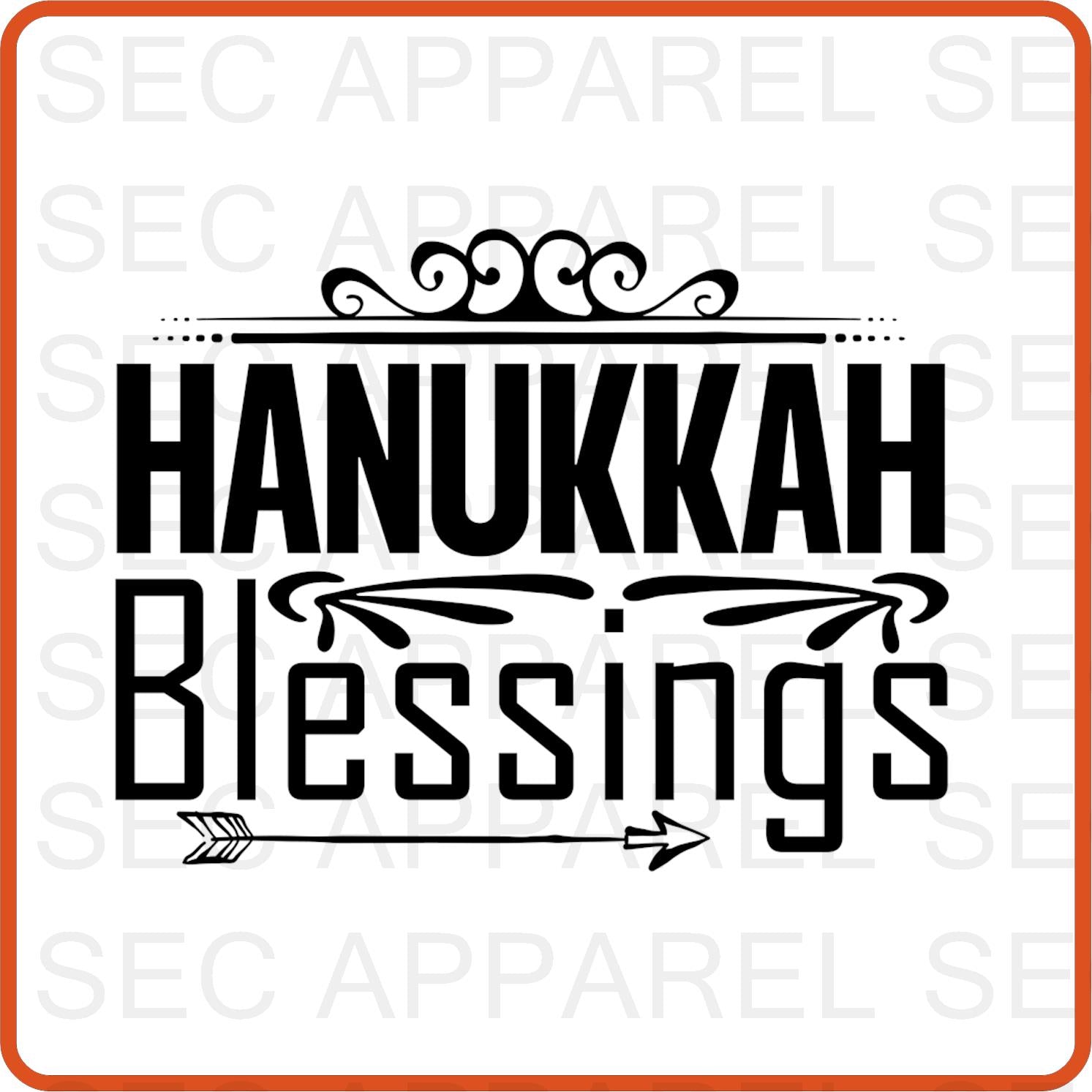 Hanukkah Iron On Decals Patches for shirts, clothing |SEC Apparel | Blessings - secapparelonline