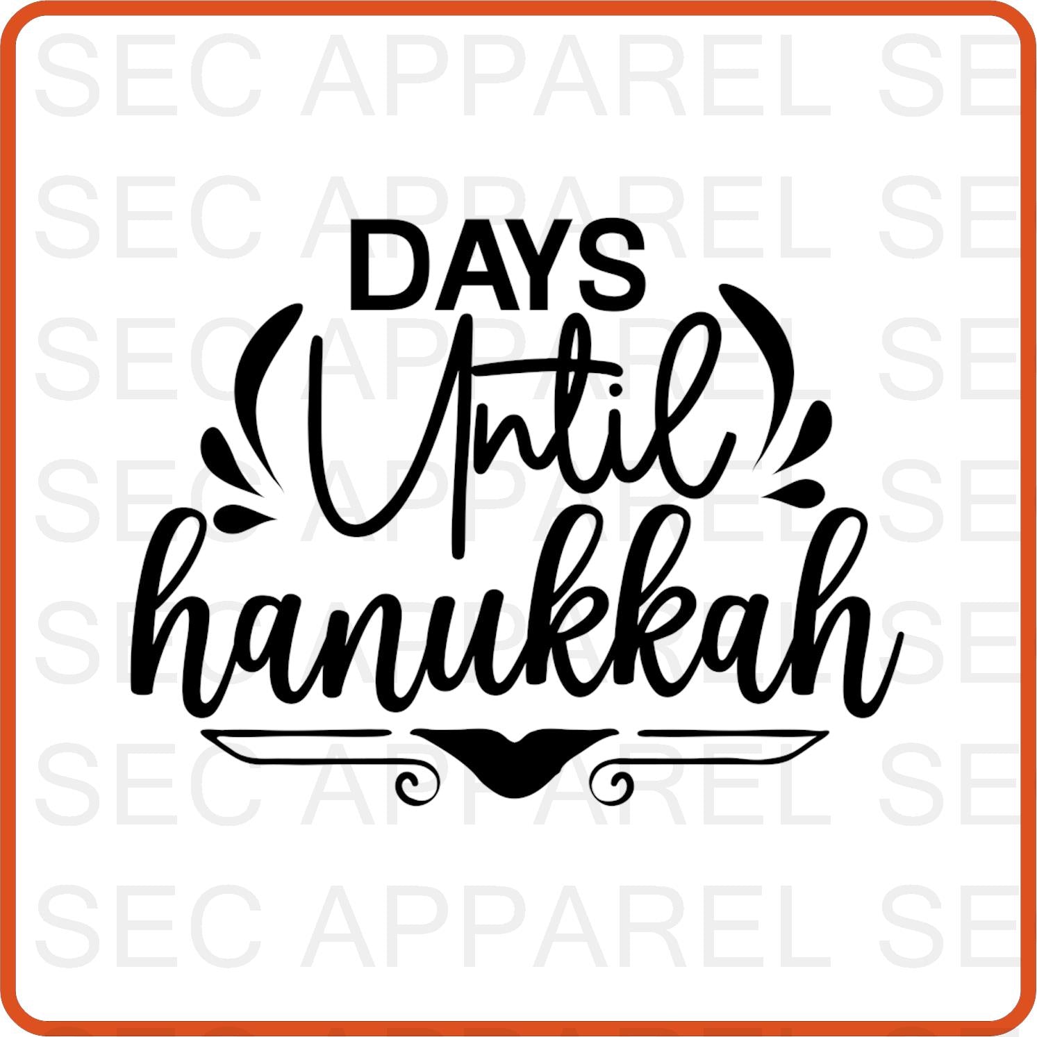 Hanukkah Iron On Decals Patches for shirts, clothing |SEC Apparel | Days Until Hanukkah - secapparelonline