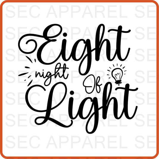 Hanukkah Iron On Decals Patches for shirts, clothing |SEC Apparel | Eight Night of Light - secapparelonline