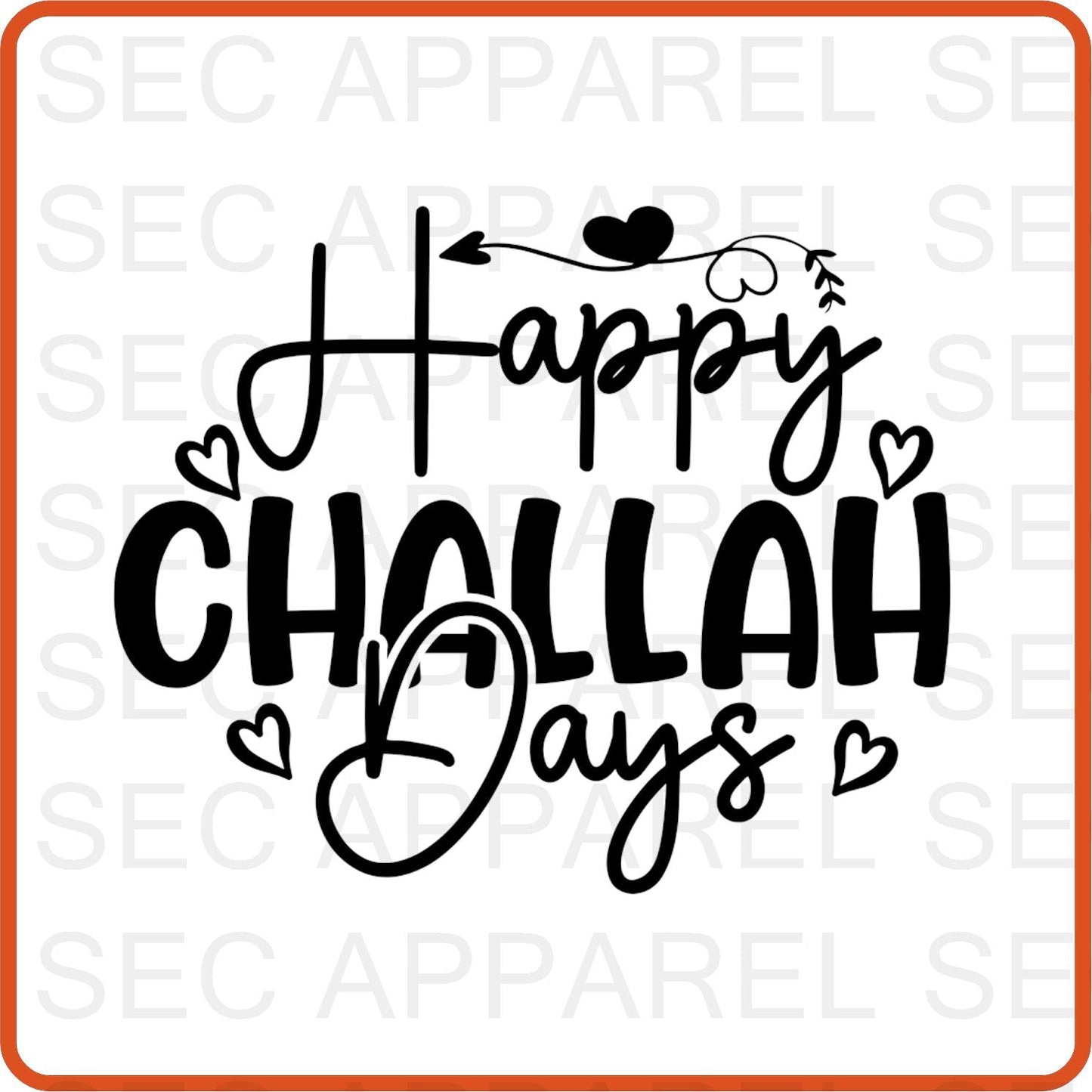 Hanukkah Iron On Decals Patches for shirts, clothing |SEC Apparel | Happy Challah Day - secapparelonline