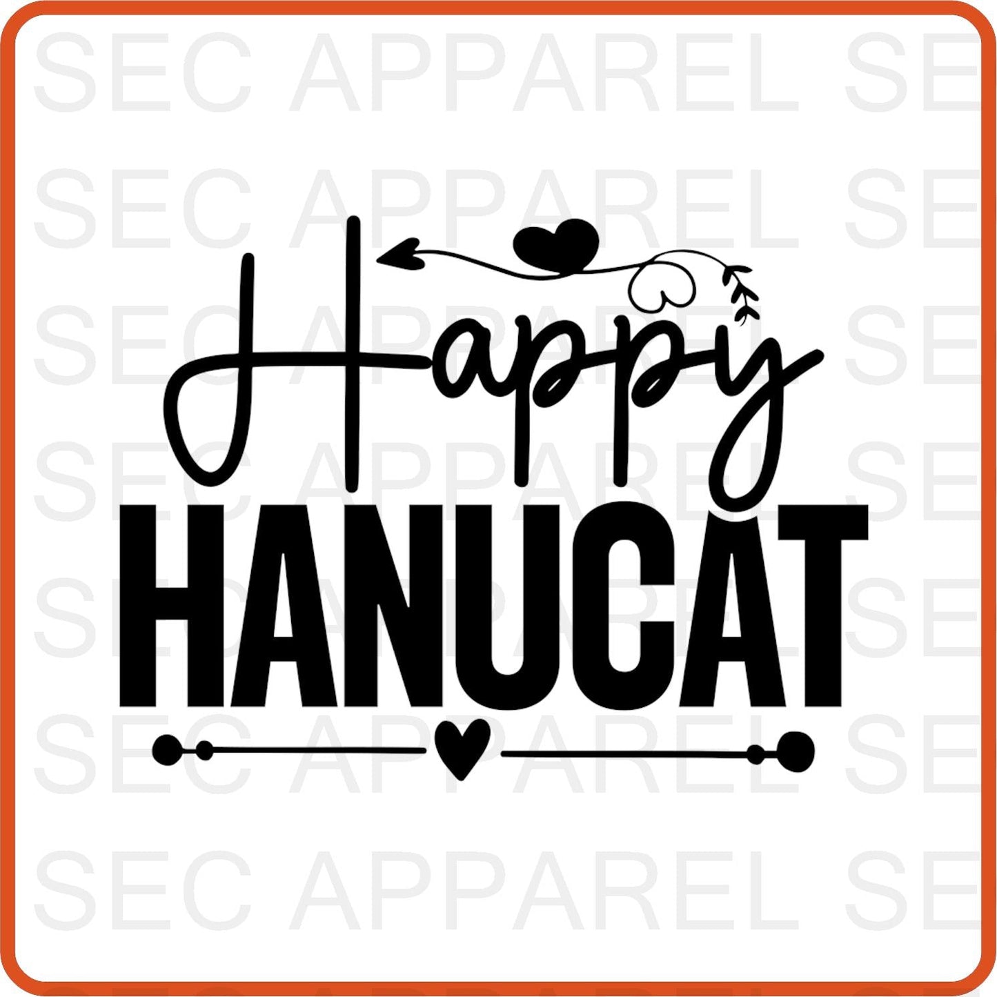 Hanukkah Iron On Decals Patches for shirts, clothing |SEC Apparel | Happy Hanucat - secapparelonline