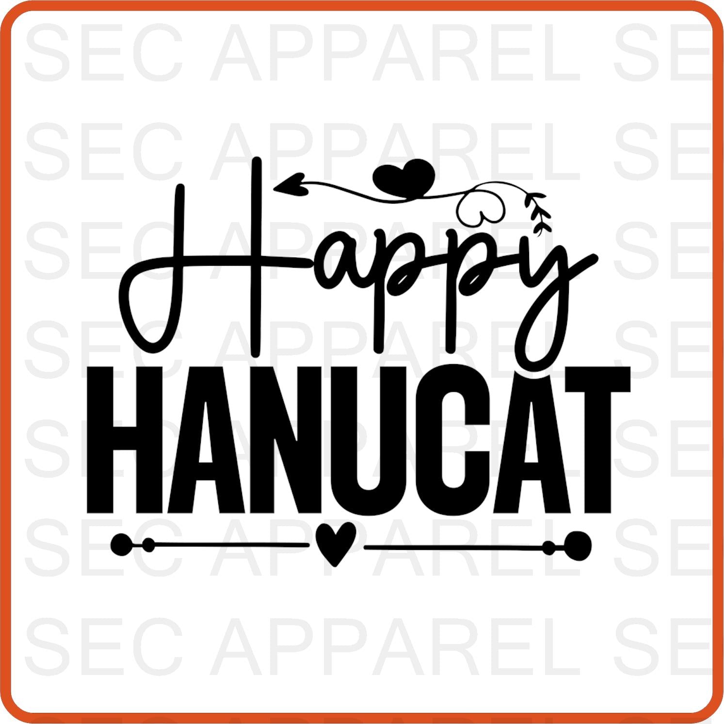 Hanukkah Iron On Decals Patches for shirts, clothing |SEC Apparel | Happy Hanucat - secapparelonline
