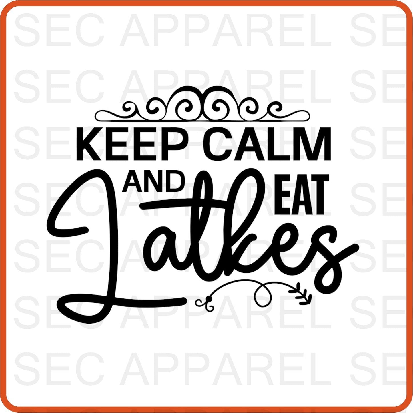 Hanukkah Iron On Decals Patches for shirts, clothing |SEC Apparel | Keep Calm and Eat Latke - secapparelonline