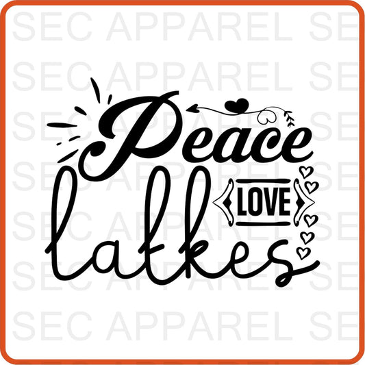 Hanukkah Iron On Decals Patches for shirts, clothing |SEC Apparel | Peace Love Latkes - secapparelonline