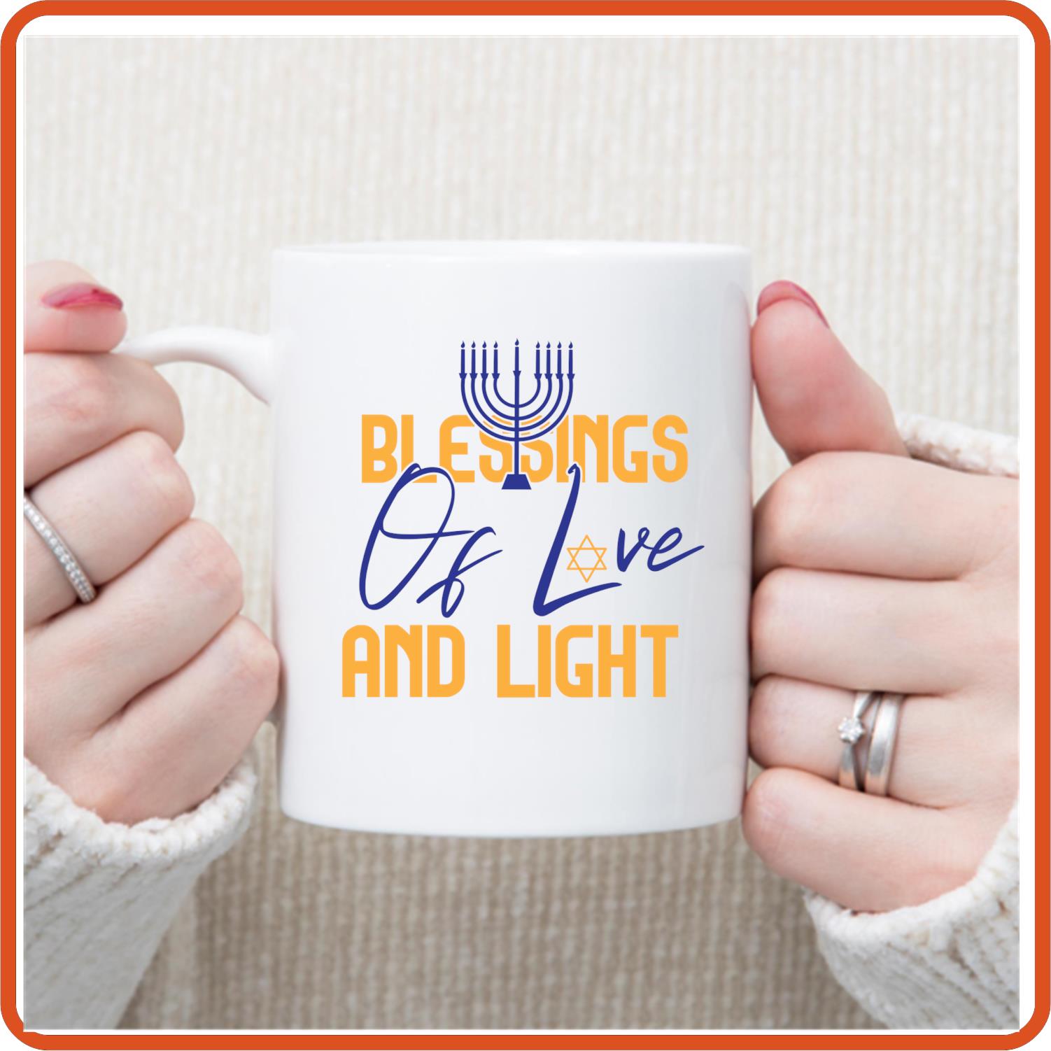 Hanukkah Mugs - 11oz Coffee Mug | SEC Apparel | Blessings of Love and Light - secapparelonline