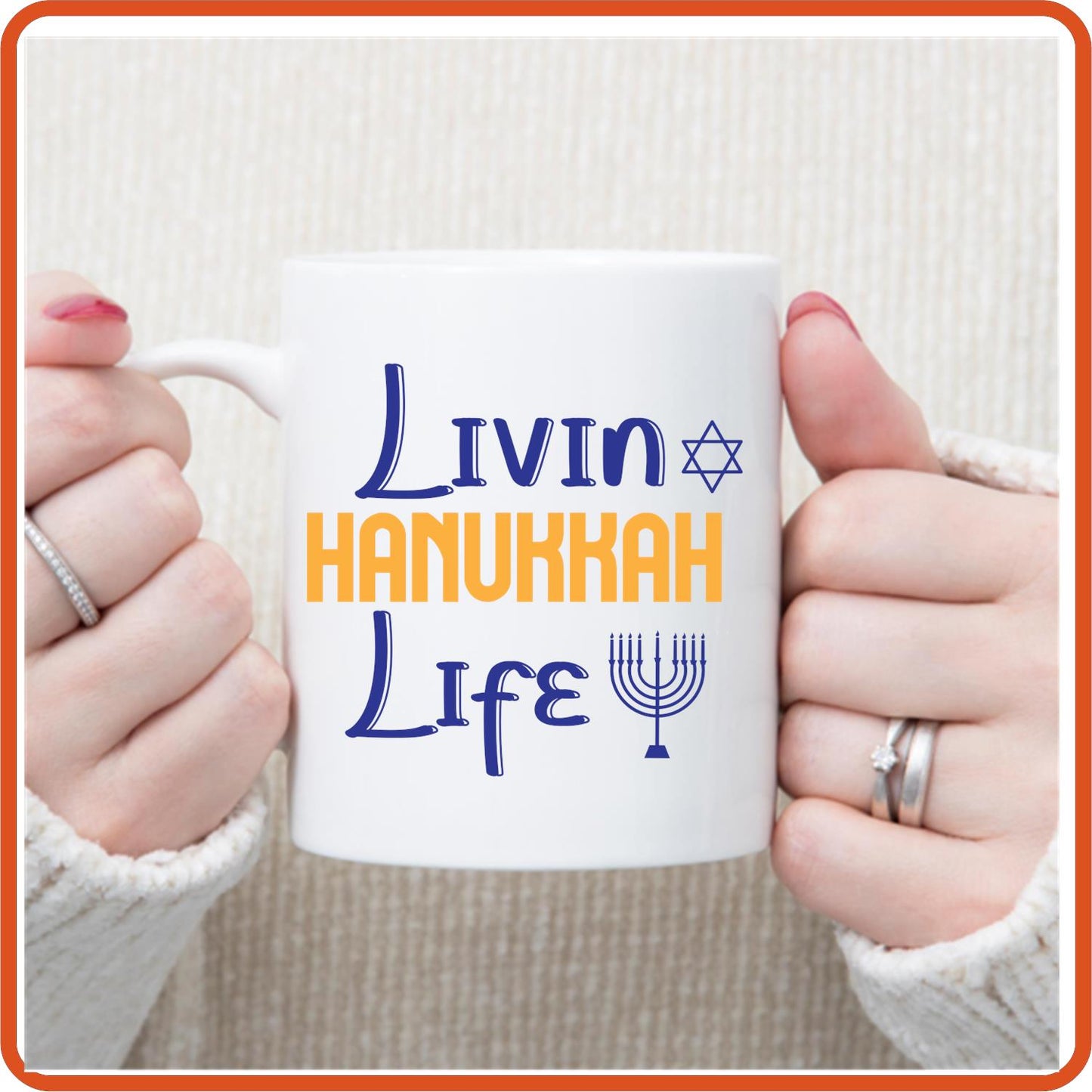 Hanukkah Mugs - 11oz Coffee Mug | SEC Apparel | Livin' Hanukkah Life - secapparelonline