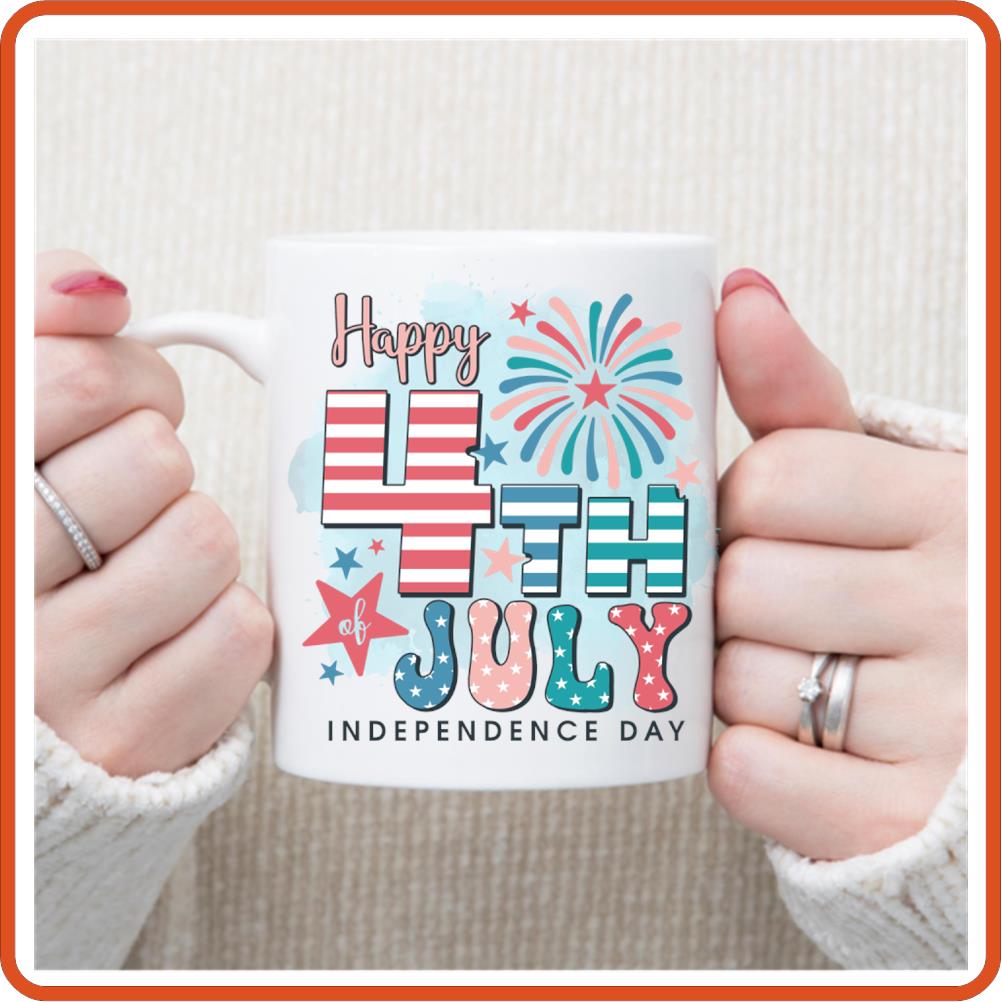 Happy 4th Independence Day | 4th of July Mugs - 11oz Coffee Mug by SEC Apparel - secapparelonline