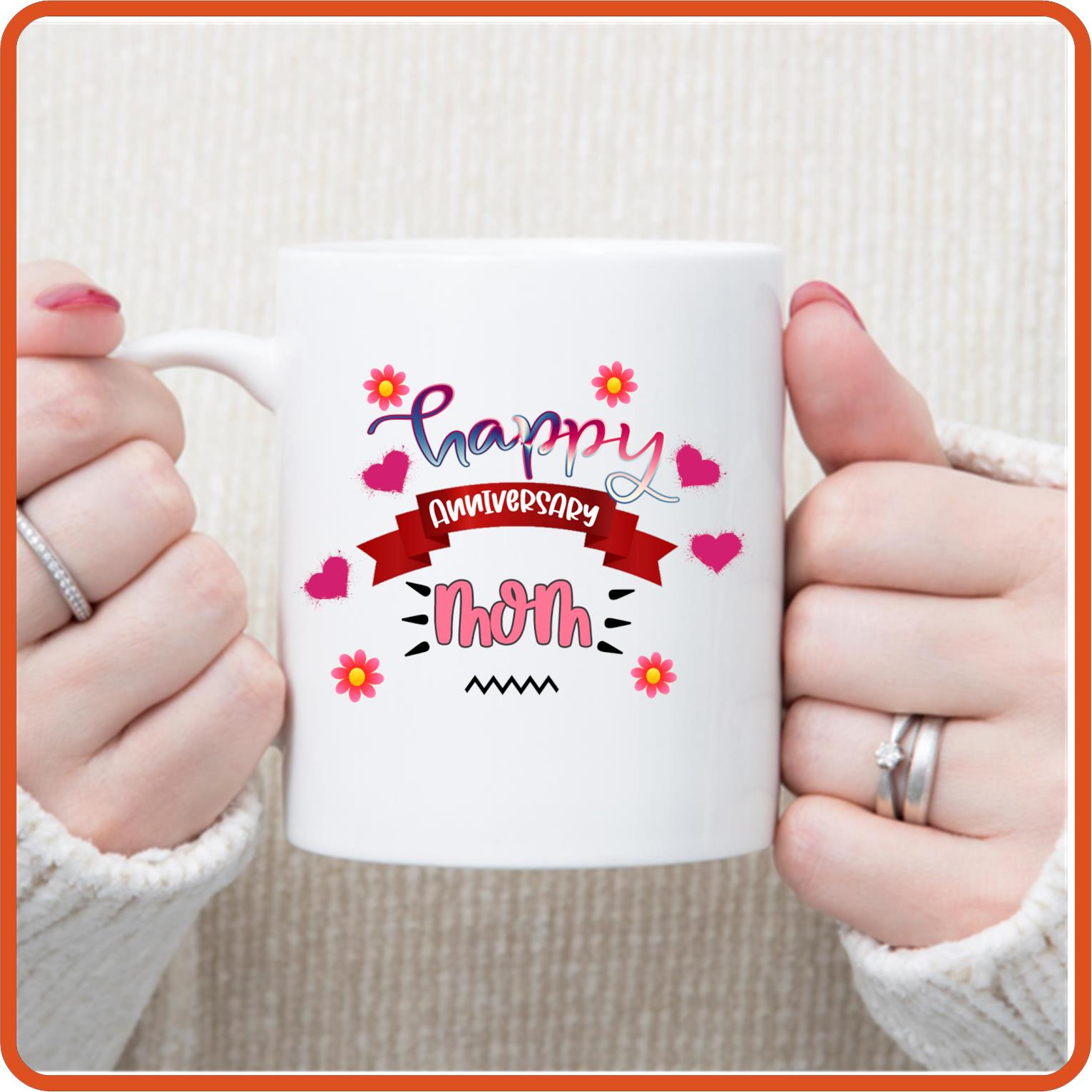 Happy Anniversary Mom | Anniversary Mug - 11oz Coffee Mug by SEC Apparel - secapparelonline
