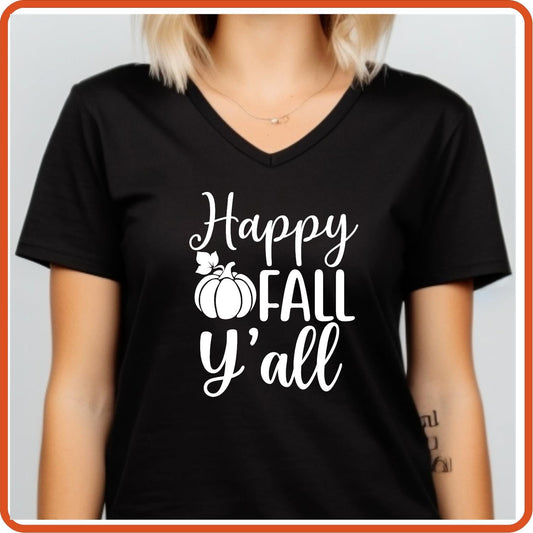 Happy Fall Y'all | Fall Shirts | T-Shirts by SEC Apparel - secapparelonline