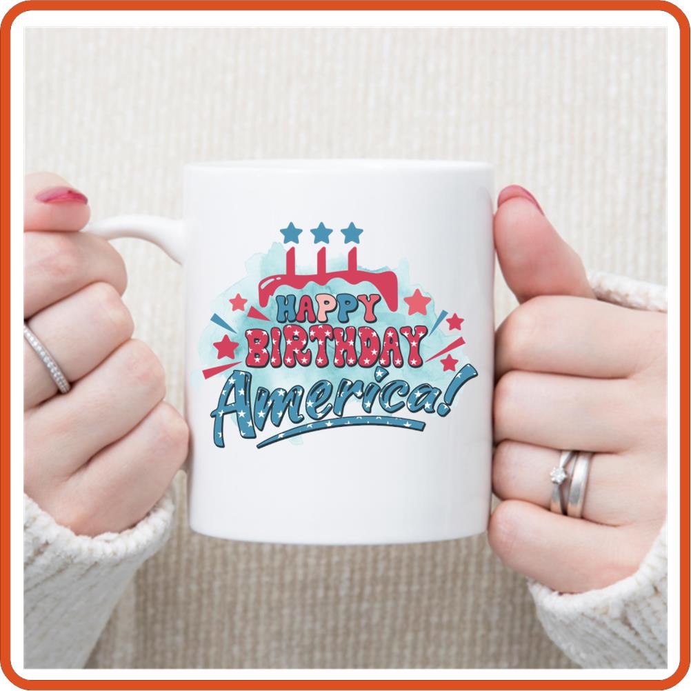 Happy Birthday America | 4th of July Mugs -11oz Coffee Mug by SEC Apparel