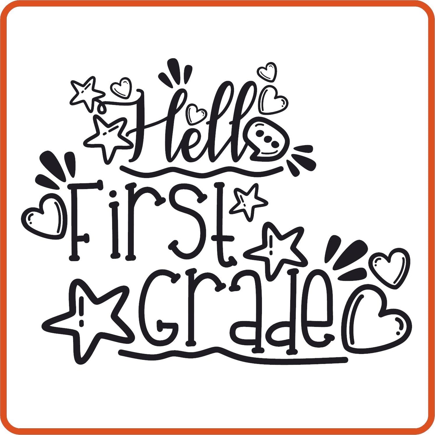 Hello 1st Grade | Back to School Iron On Decals Patches by SEC Apparel - secapparelonline