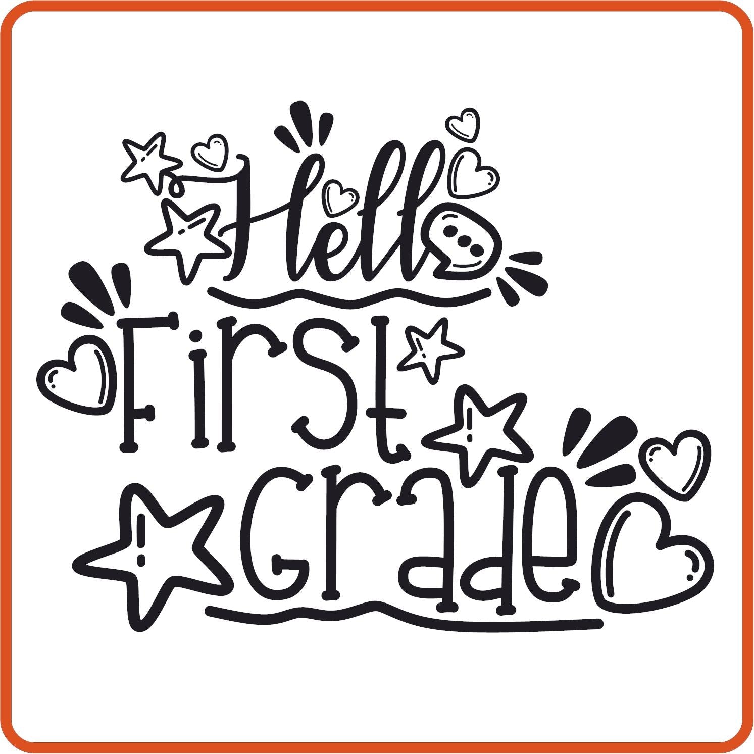 Hello 1st Grade | Back to School Iron On Decals Patches by SEC Apparel - secapparelonline