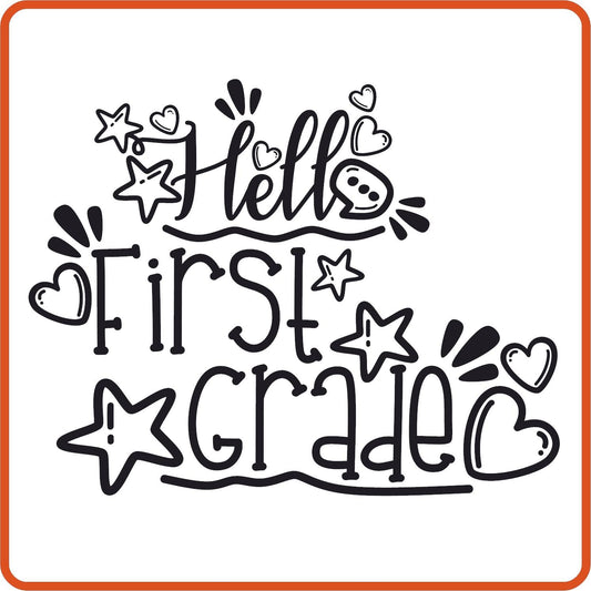 Hello 1st Grade | Back to School Iron On Decals Patches by SEC Apparel - secapparelonline