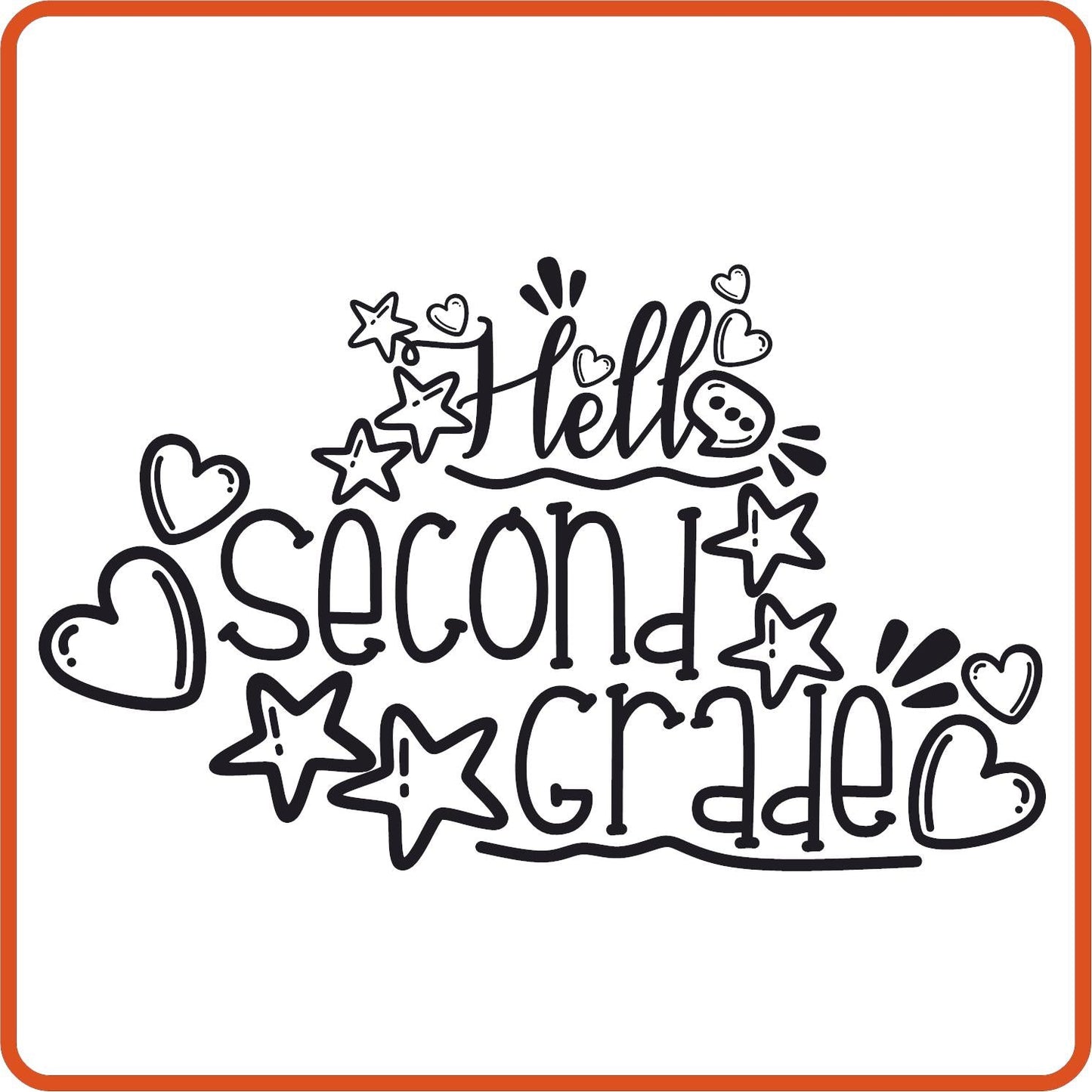Hello 2nd Grade | Back to School Iron On Decals Patches by SEC Apparel - secapparelonline