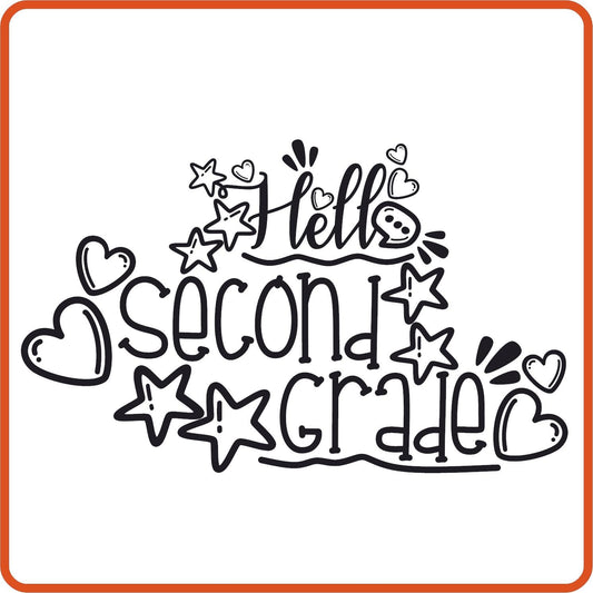 Hello 2nd Grade | Back to School Iron On Decals Patches by SEC Apparel - secapparelonline