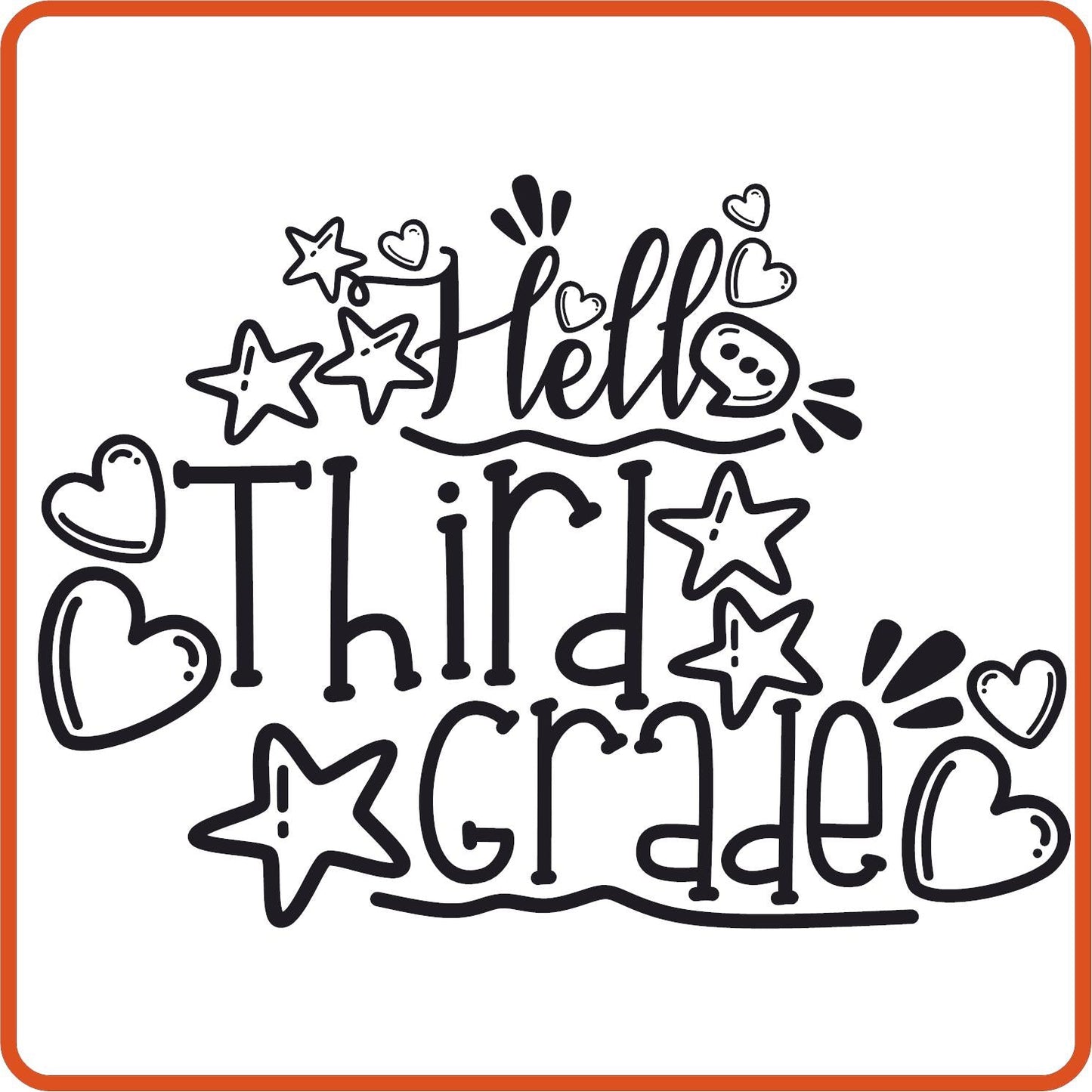 Hello 3rd Grade | Back to School Iron On Decals Patches by SEC Apparel - secapparelonline