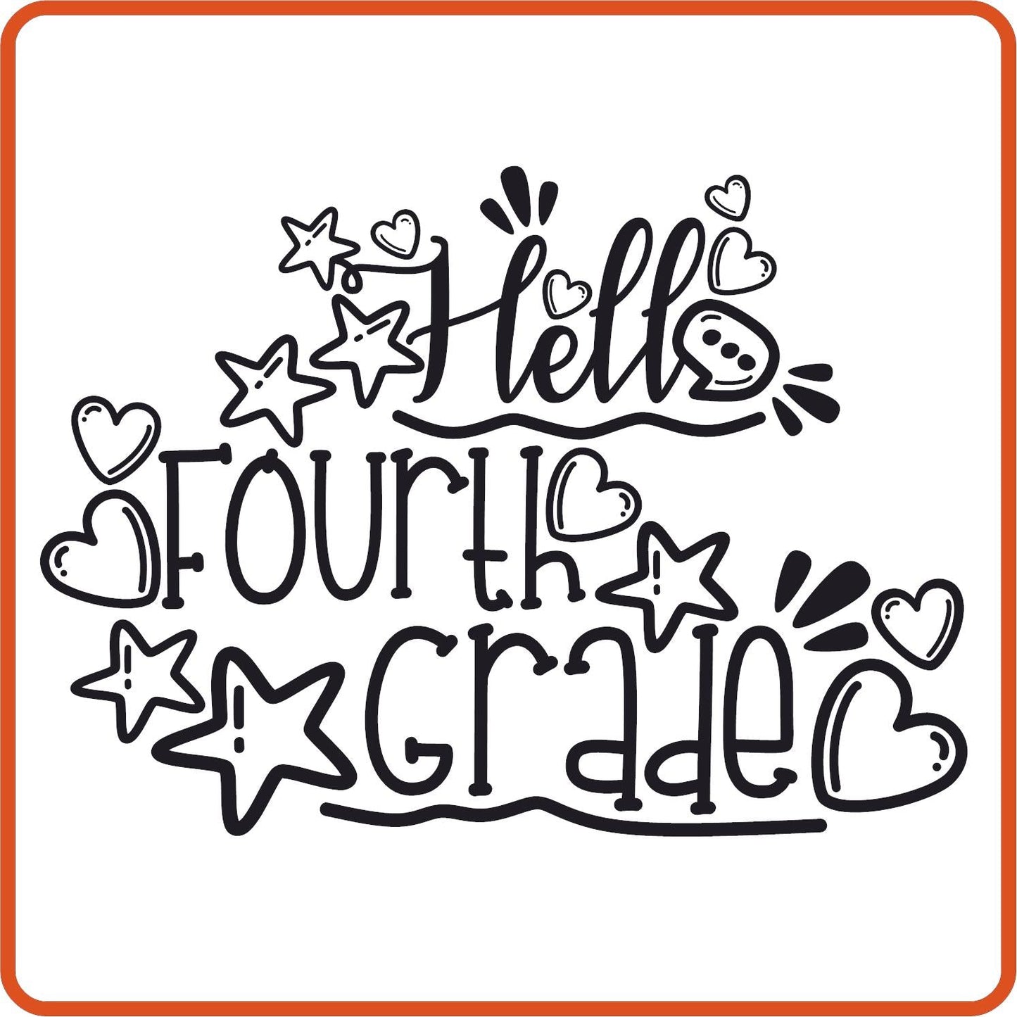 Hello 4th Grade | Back to School Iron On Decals Patches by SEC Apparel - secapparelonline
