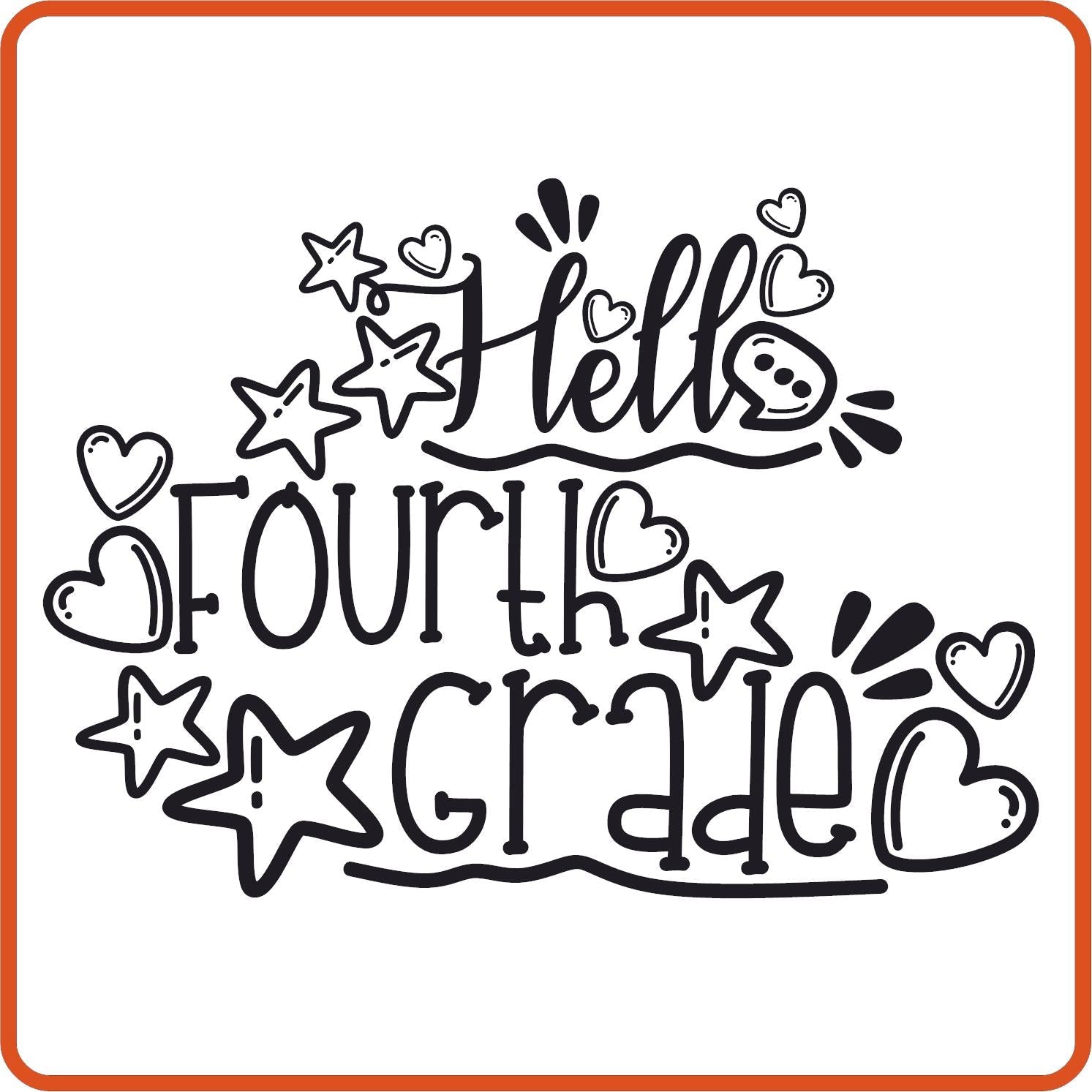 Hello 4th Grade | Back to School Iron On Decals Patches by SEC Apparel - secapparelonline
