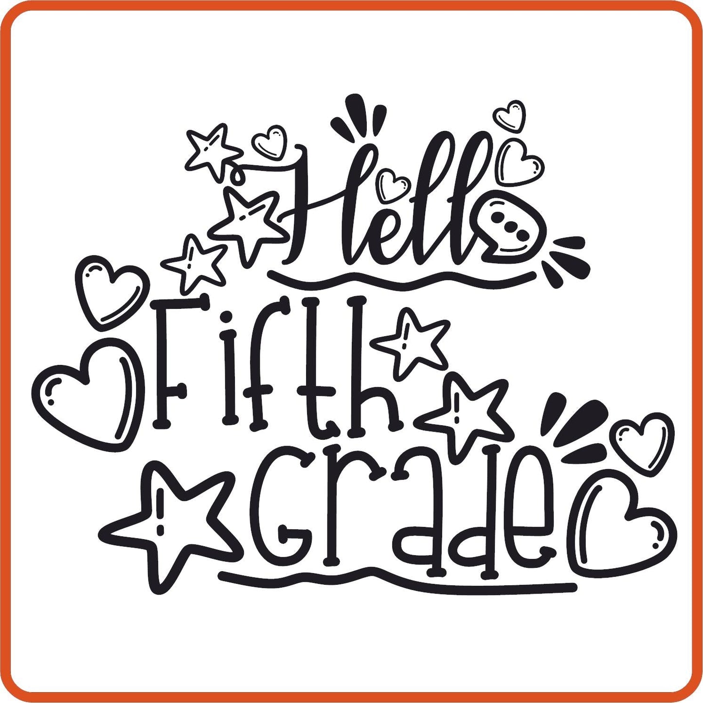 Hello 5th Grade | Back to School Iron On Decals Patches by SEC Apparel - secapparelonline