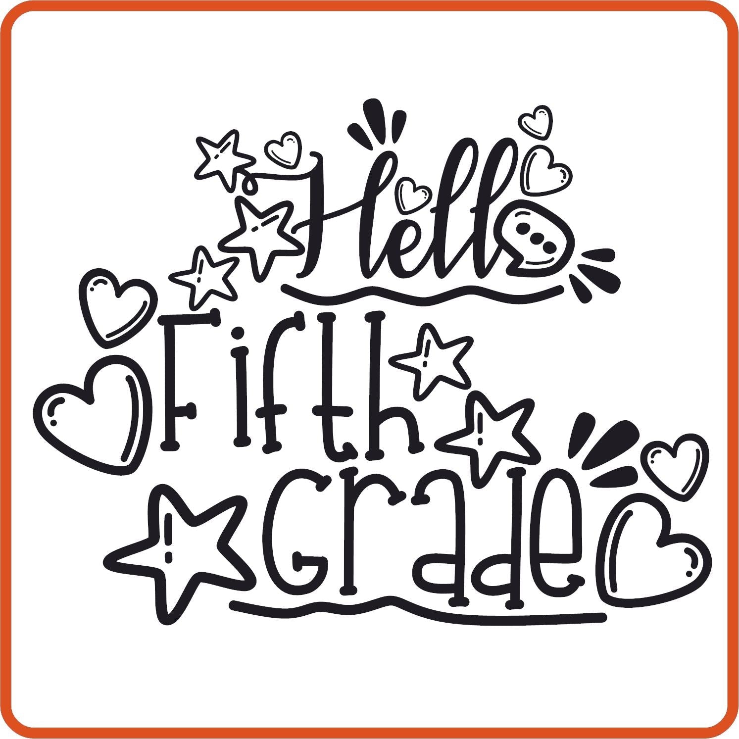 Hello 5th Grade | Back to School Iron On Decals Patches by SEC Apparel - secapparelonline