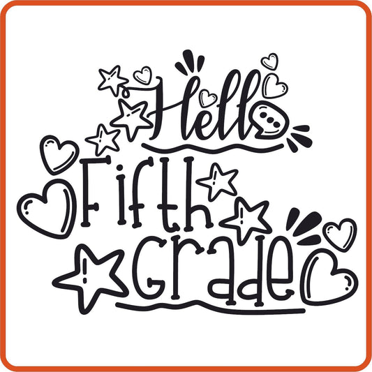 Hello 5th Grade | Back to School Iron On Decals Patches by SEC Apparel - secapparelonline