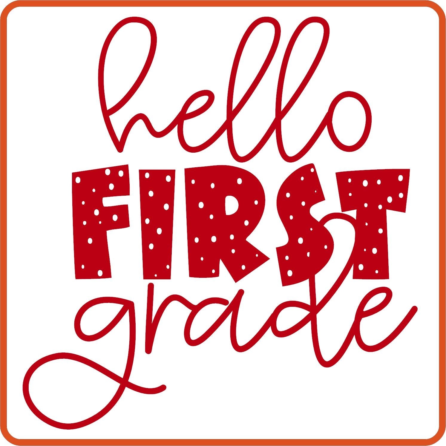 Hello First Grade | Back to School Iron On Decals Patches by SEC Apparel - secapparelonline