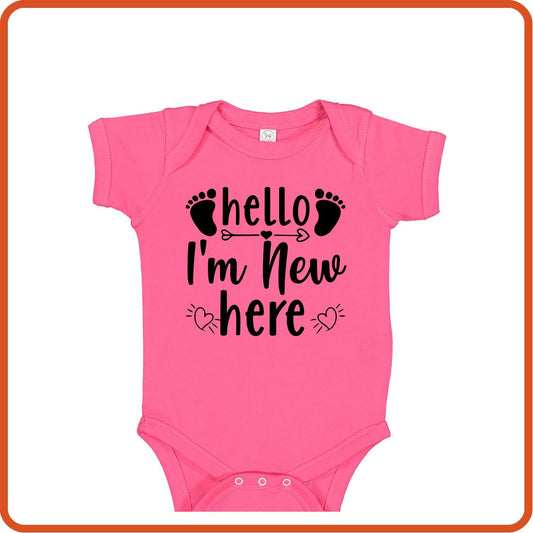 Hello I'm New Here | New Baby Shirt Bodysuit Onesies by SEC Apparel - secapparelonline