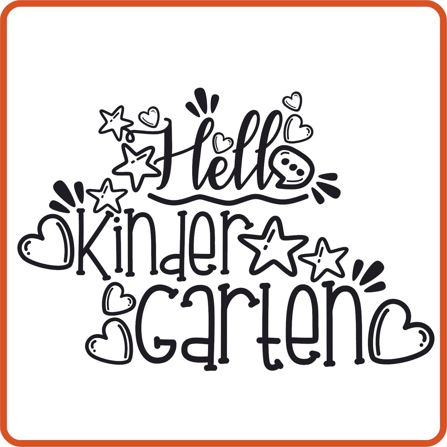 Hello Kindergarten | Back to School Iron On Decals Patches by SEC Apparel - secapparelonline