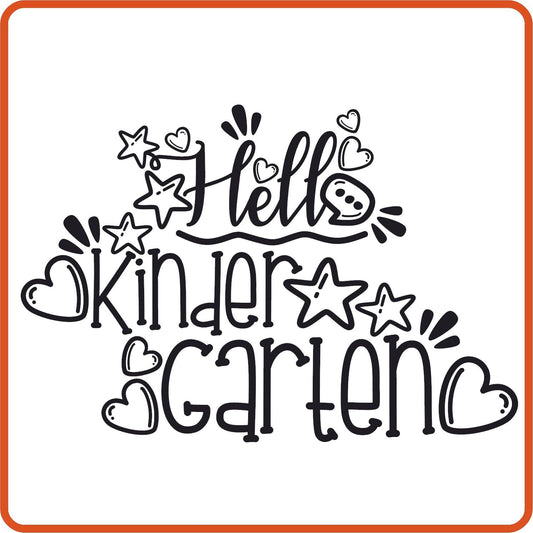Hello Kindergarten | Back to School Iron On Decals Patches by SEC Apparel - secapparelonline