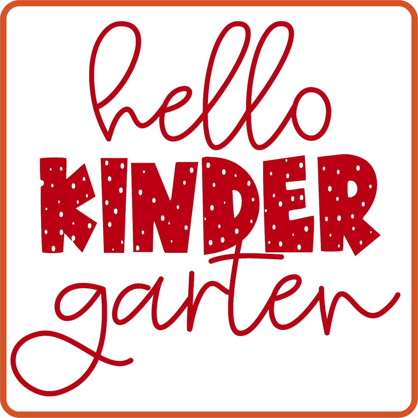 Hello Kindergarten Grade | Back to School Iron On Decals Patches by SEC Apparel - secapparelonline